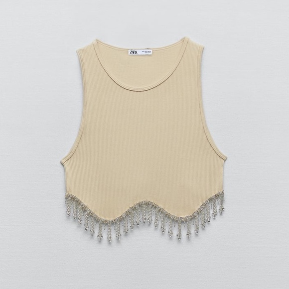 Zara SEAMLESS RHINESTONE TOP - Picture 4 of 16